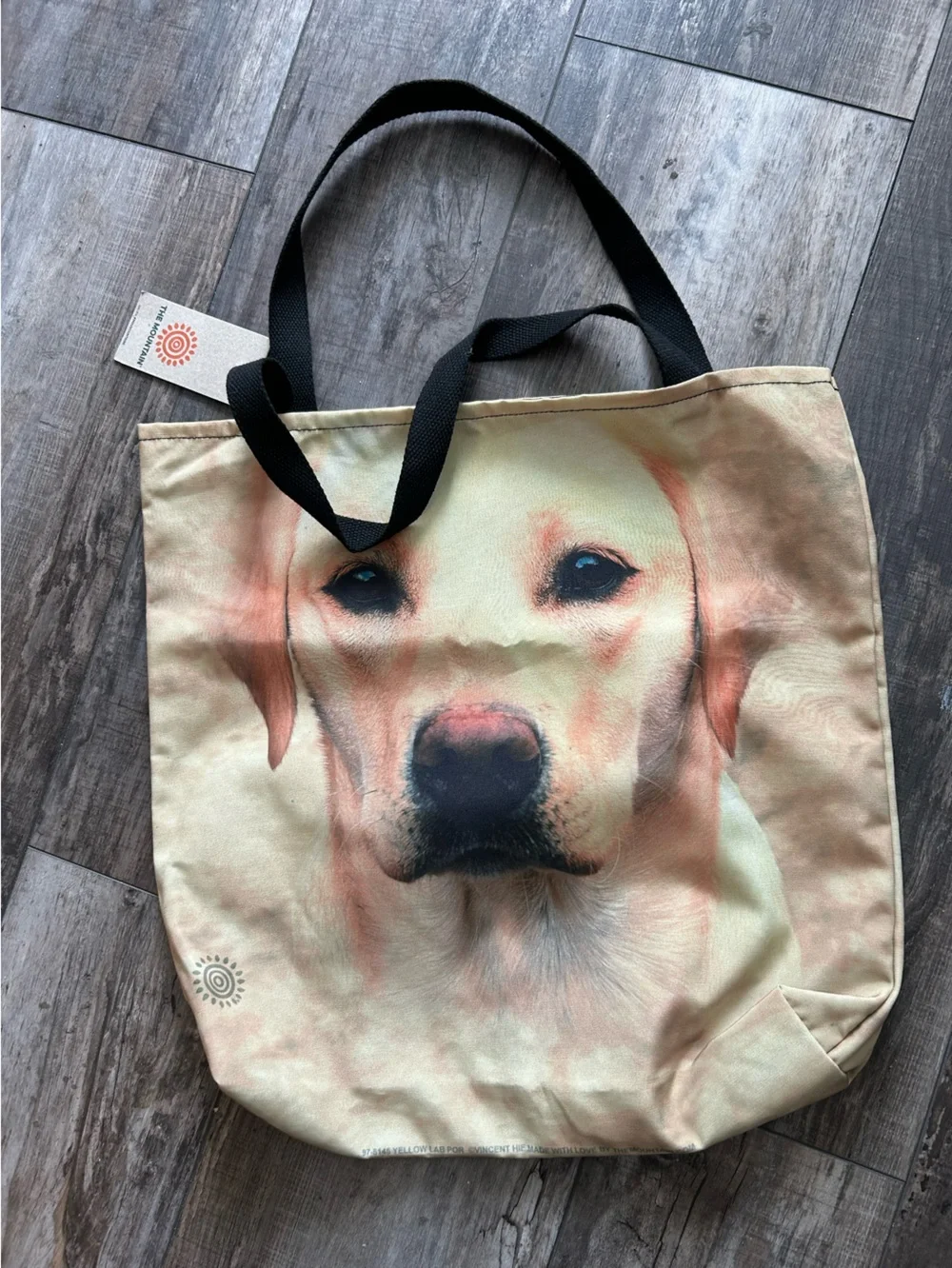 The Mountain Canvas Dog Portrait Tote Bag - Yellow Labrador Design